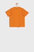 Дитяча бавовняна футболка United Colors of Benetton колір помаранчевий гладкий (2023452)