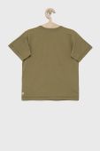 Дитяча бавовняна футболка United Colors of Benetton колір зелений гладкий (2023431)