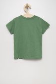 Дитяча бавовняна футболка United Colors of Benetton колір зелений з принтом (2305274)