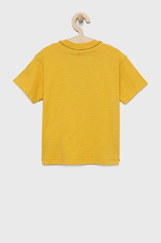 Дитяча бавовняна футболка United Colors of Benetton колір жовтий з принтом (2305291) фото 2
