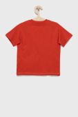 Дитяча бавовняна футболка United Colors of Benetton колір червоний з принтом (2461635)