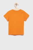 Дитяча бавовняна футболка United Colors of Benetton колір помаранчевий з принтом (2408962)