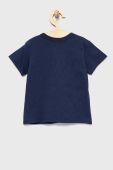 Дитяча бавовняна футболка United Colors of Benetton колір синій з принтом (2408955)