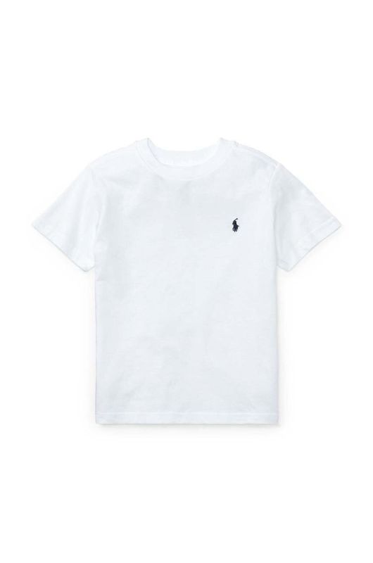 Дитяча бавовняна футболка Polo Ralph Lauren колір білий гладкий (2030994)