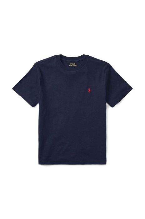Дитяча бавовняна футболка Polo Ralph Lauren колір синій гладкий