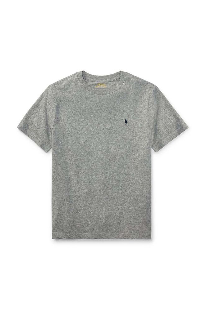 Дитяча бавовняна футболка Polo Ralph Lauren колір сірий меланж (2018773)