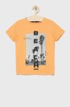 Дитяча бавовняна футболка Name it колір помаранчевий з принтом