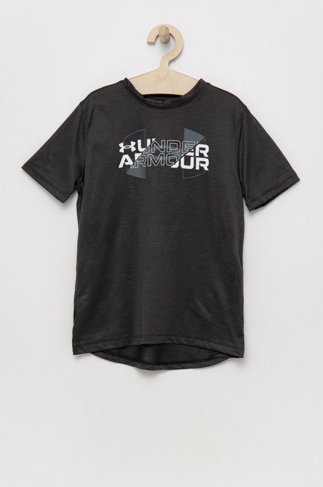 Дитяча футболка Under Armour 1361777 колір чорний з принтом