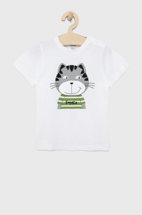 Дитяча бавовняна футболка Birba&Trybeyond колір білий з принтом (2130154)