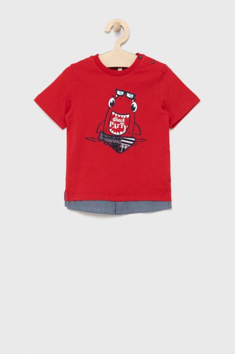Дитяча бавовняна футболка Birba&Trybeyond колір червоний з принтом (2204041)