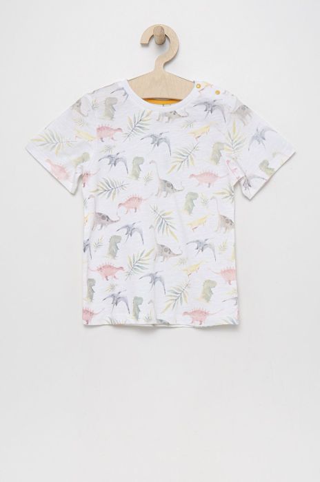 Дитяча бавовняна футболка Birba&Trybeyond колір білий візерунок (2248382)