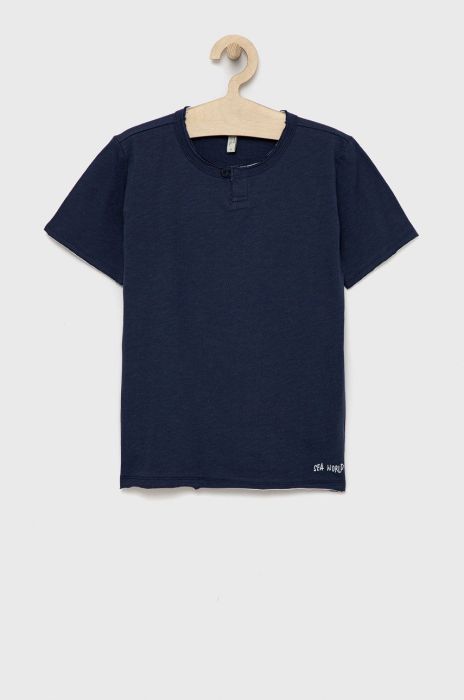 Дитяча бавовняна футболка Birba&Trybeyond колір синій з принтом (2130266)