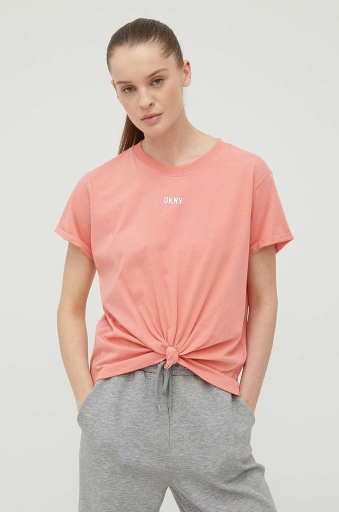 Бавовняна футболка Dkny колір рожевий (2273364)