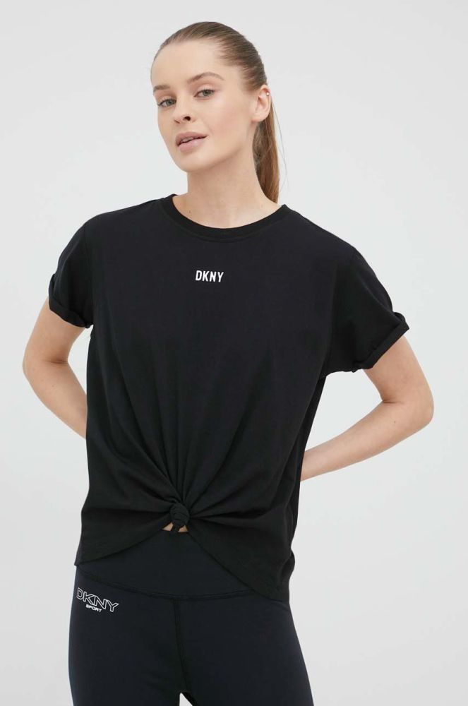 Бавовняна футболка Dkny колір чорний (2273348)