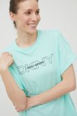 Бавовняна футболка Dkny колір бірюзовий