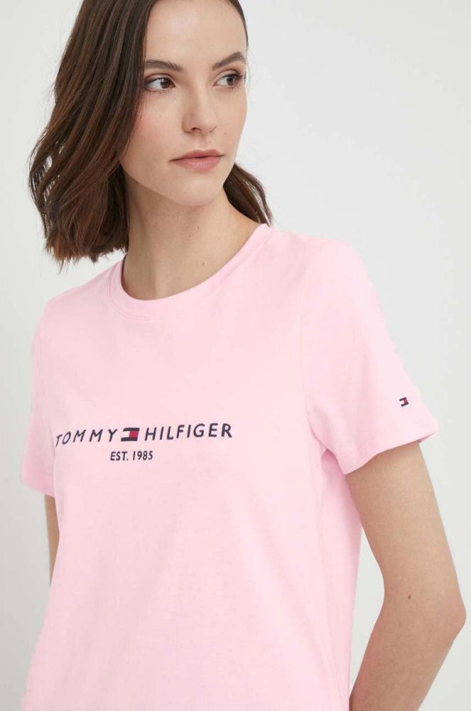 Бавовняна футболка Tommy Hilfiger колір рожевий (2982896)