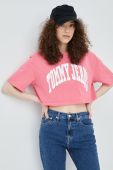 Бавовняна футболка Tommy Jeans колір рожевий (2361857)