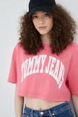 Бавовняна футболка Tommy Jeans колір рожевий (2361857)