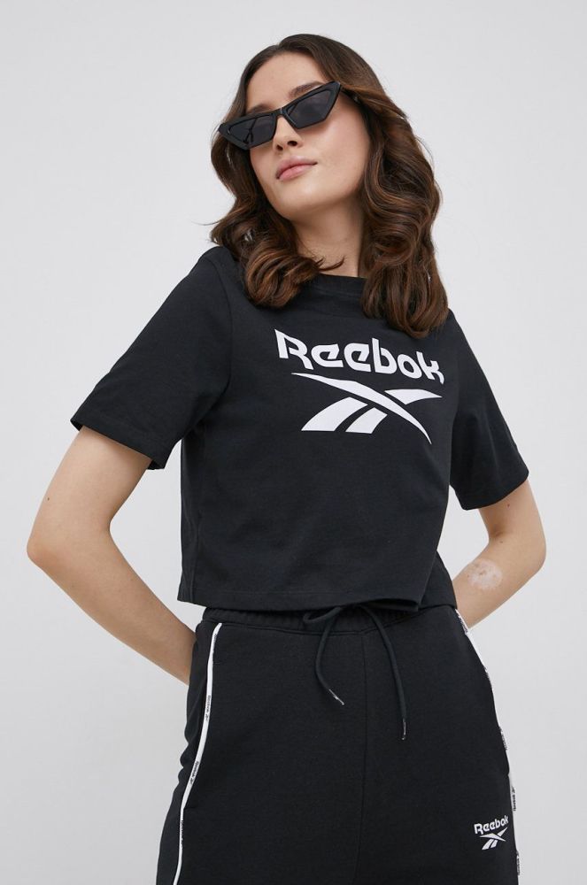 Футболка Reebok HB2276 жіночий колір чорний