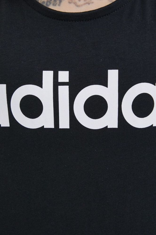 Бавовняний топ adidas GL0566 колір чорний фото 4