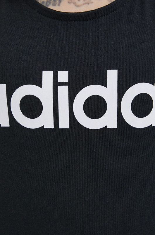 Бавовняний топ adidas GL0566 колір чорний фото 4