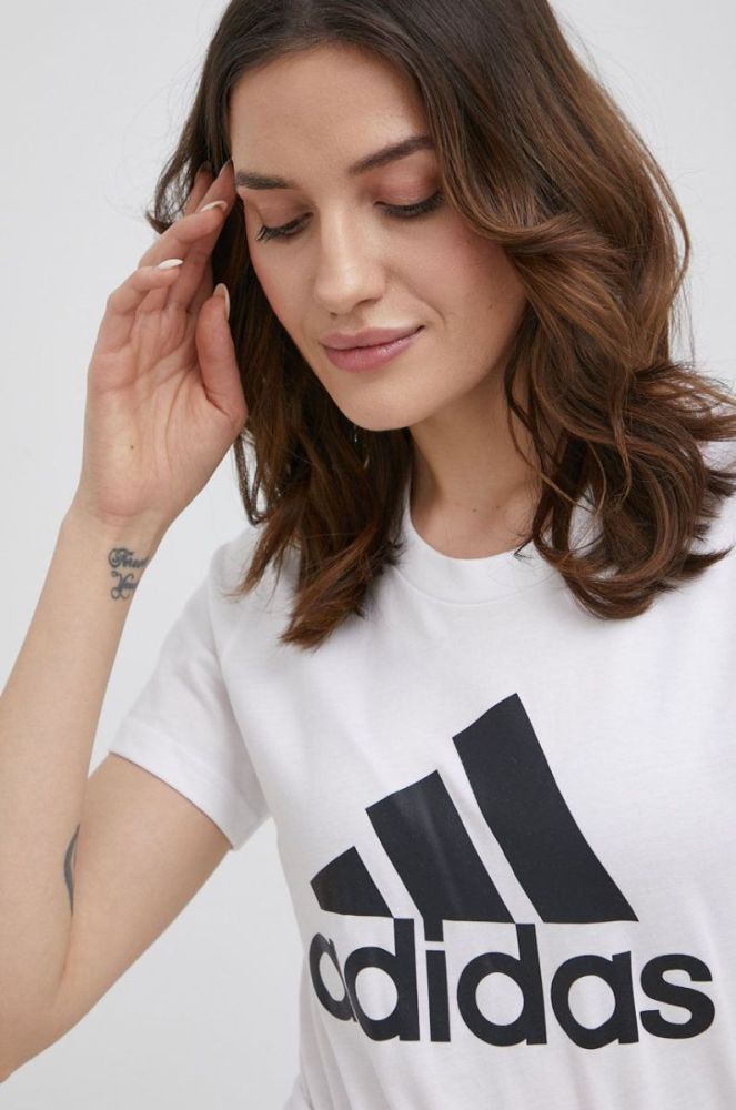 Бавовняна футболка adidas GL0649 колір білий фото 4