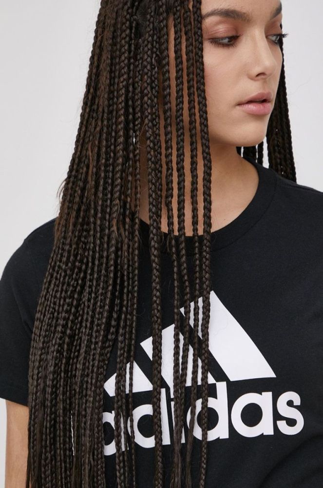 Бавовняна футболка adidas GL0722 колір чорний фото 4
