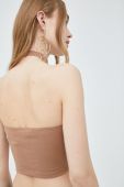 Топ Noisy May жіночий колір коричневий оголена спина