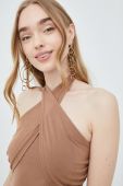 Топ Noisy May жіночий колір коричневий оголена спина