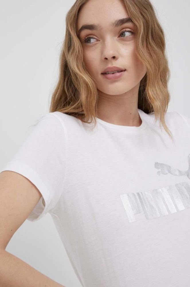 Бавовняна футболка Puma 848303 колір білий фото 4