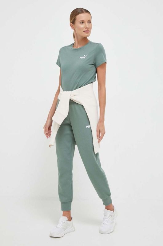 Бавовняна футболка Puma колір зелений (3448912) фото 2