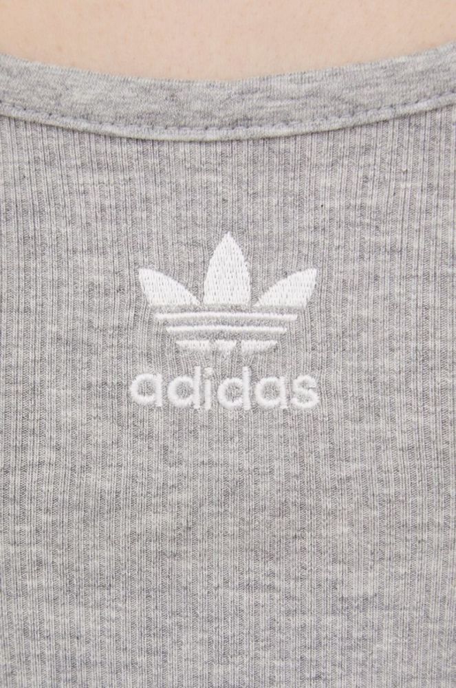 Топ adidas Originals HF3398 жіночий колір сірий HF3398-MGREYH фото 5