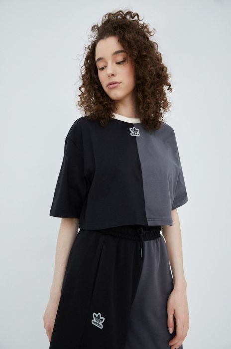 Бавовняна футболка adidas Originals HT5979 колір чорний HT5979-BLACK