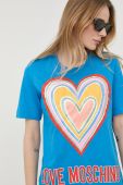 Бавовняна футболка Love Moschino колір блакитний (2324506)