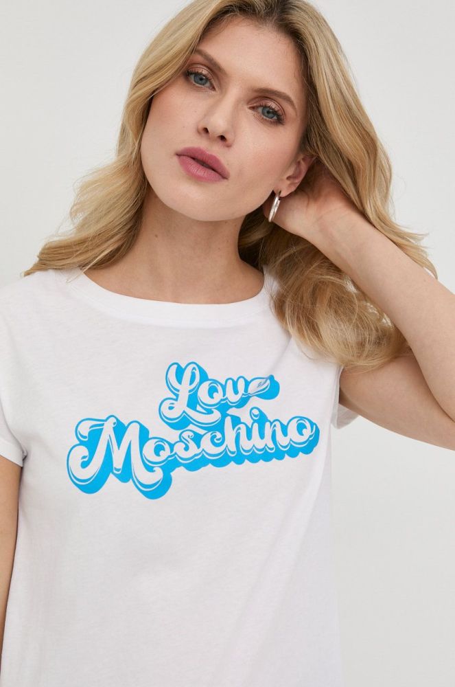 Бавовняна футболка Love Moschino колір білий (2292743)