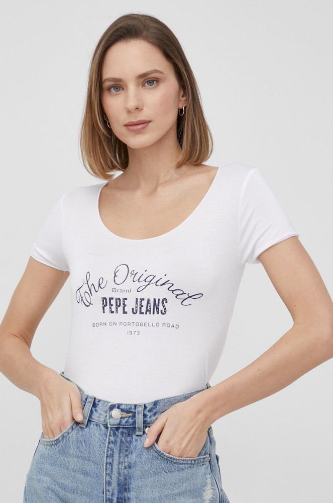 Футболка Pepe Jeans Cameron жіноча колір білий