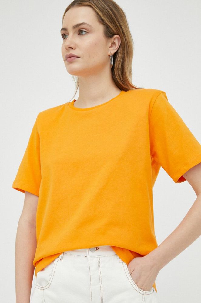 Бавовняна футболка Gestuz колір помаранчевий