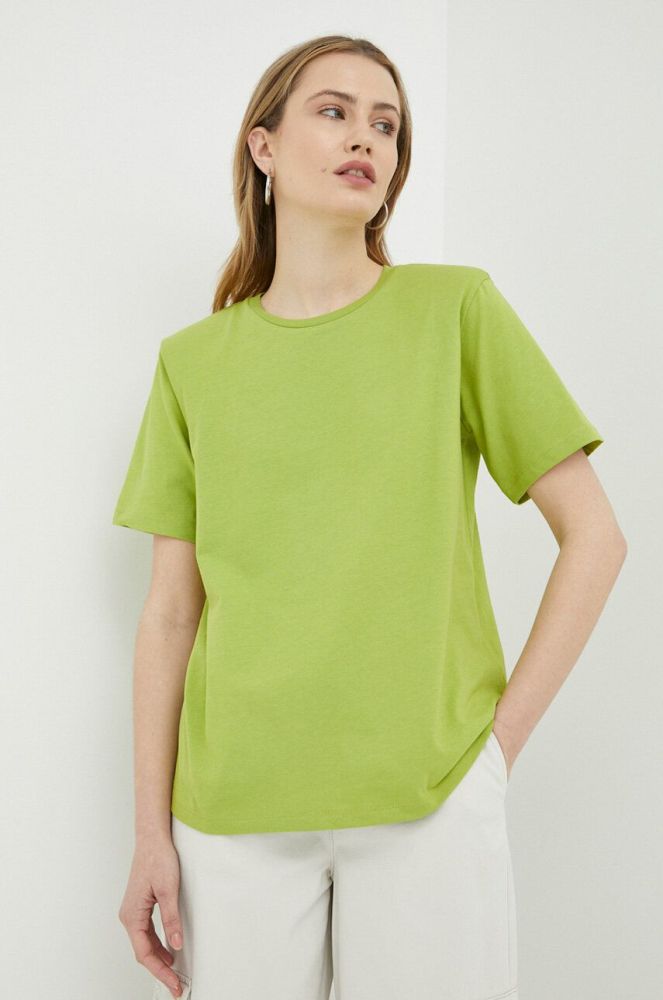 Бавовняна футболка Gestuz колір зелений (3102247)