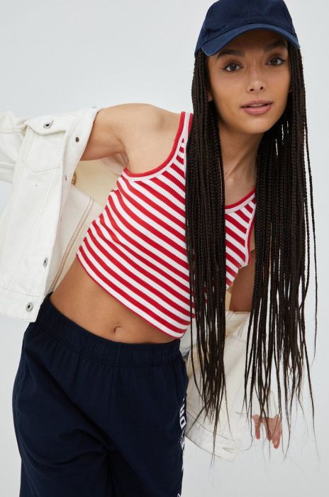 Бавовняний топ Superdry колір червоний (2366828)