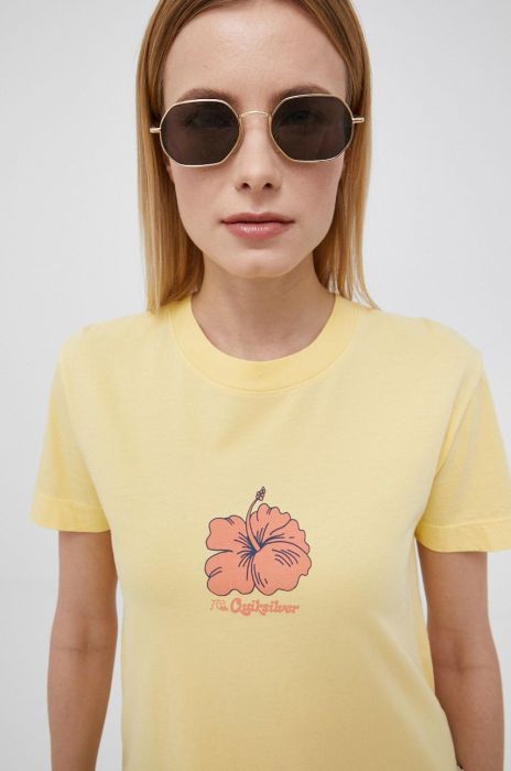 Бавовняна футболка Quiksilver колір жовтий