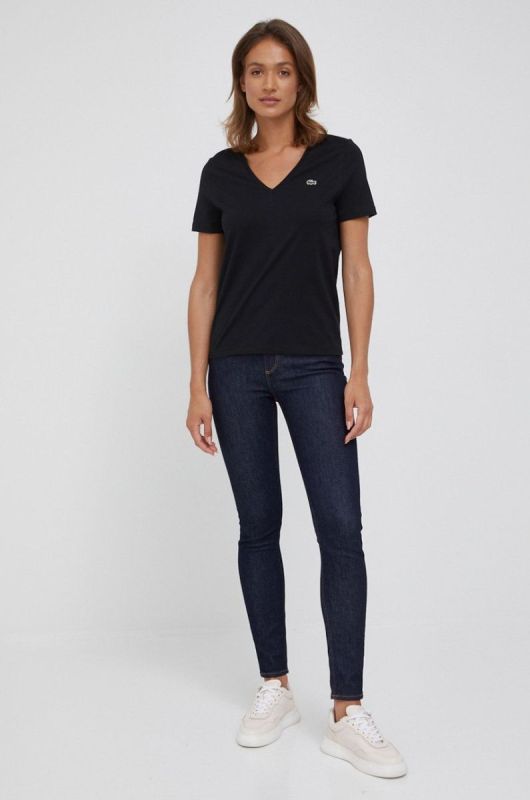 Бавовняна футболка Lacoste колір чорний TF8392-CPM фото 2