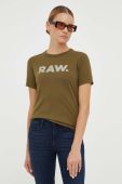 Бавовняна футболка G-Star Raw колір зелений (3439921)