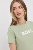 Бавовняна футболка BOSS колір зелений