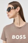 Бавовняна футболка BOSS колір коричневий