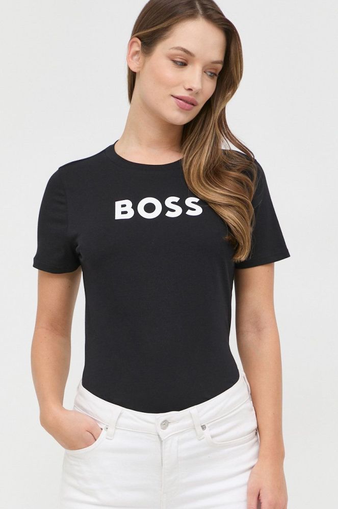 Бавовняна футболка BOSS колір чорний (2696508)