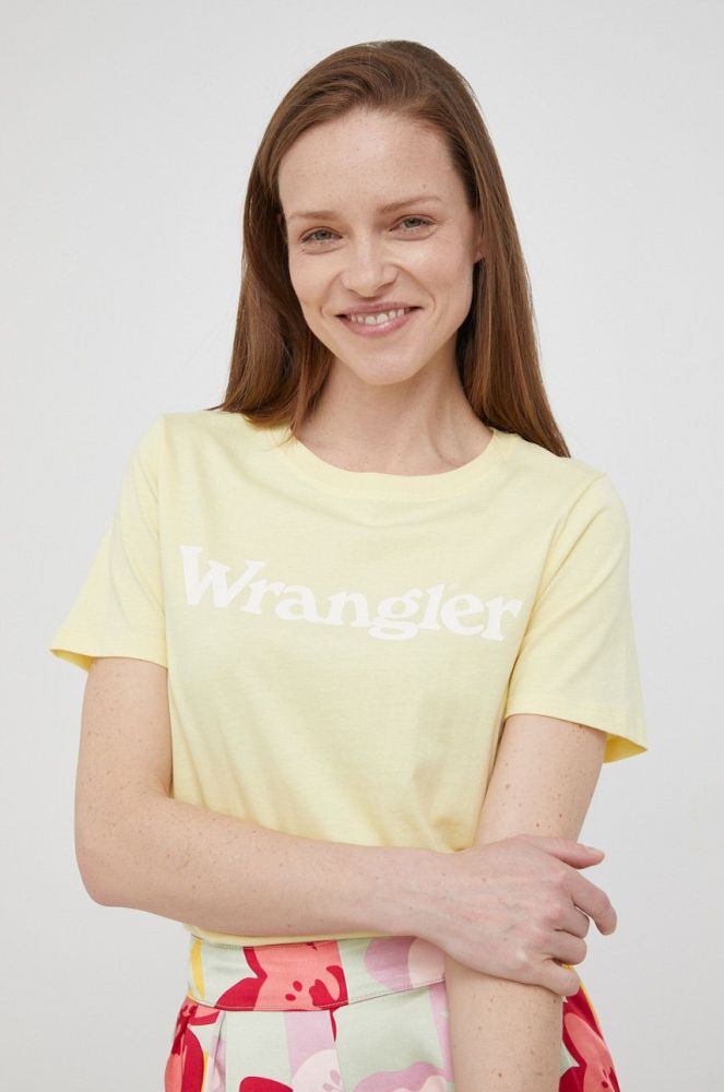 Бавовняна футболка Wrangler колір жовтий (2226981)