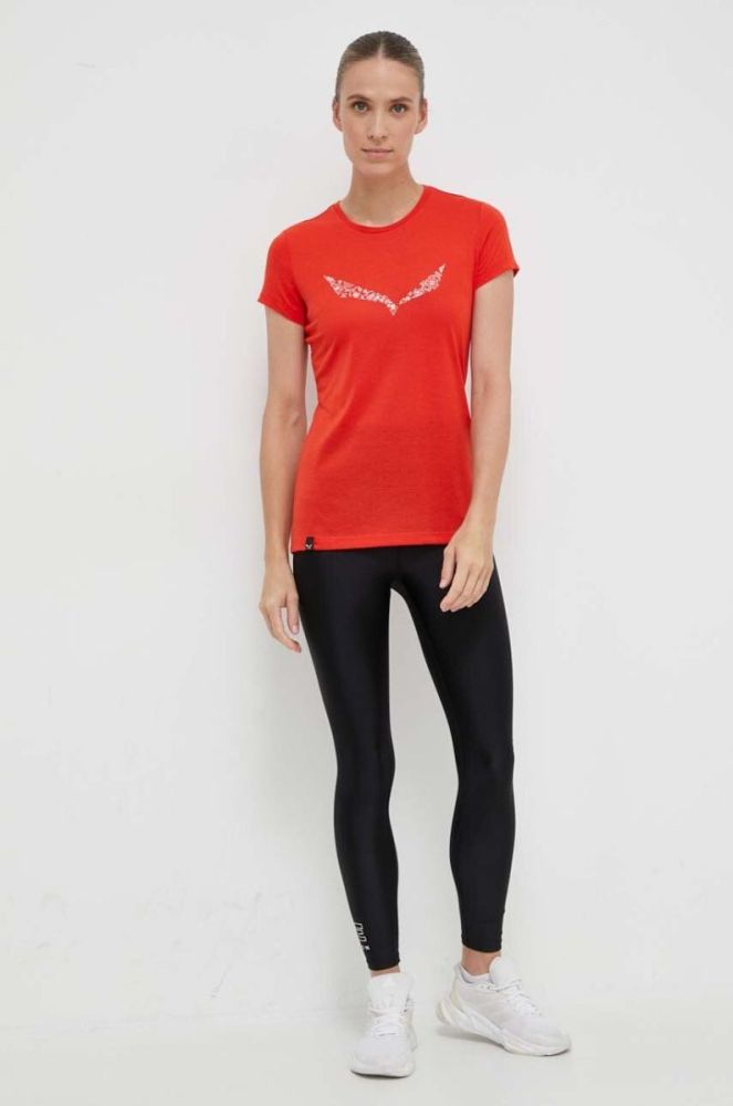 Спортивна футболка Salewa Solidlogo колір червоний фото 2