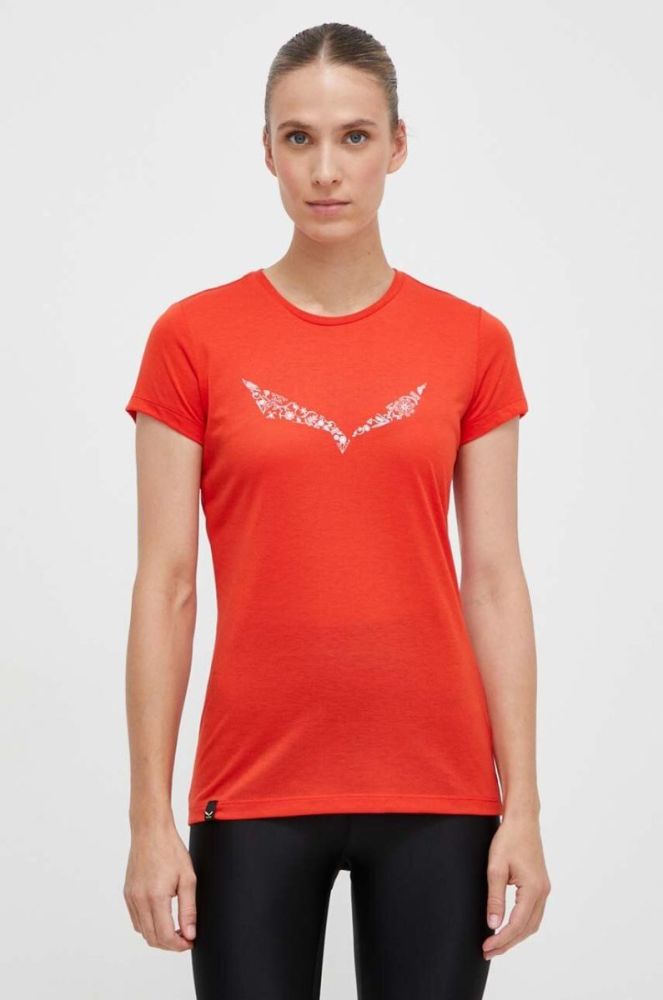 Спортивна футболка Salewa Solidlogo колір червоний фото 4