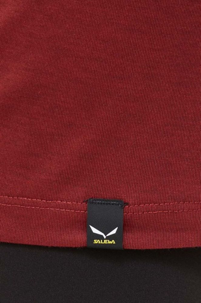 Спортивна футболка Salewa Solidlogo колір бордовий фото 5