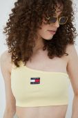 Топ Tommy Jeans жіночий колір жовтий оголене плече